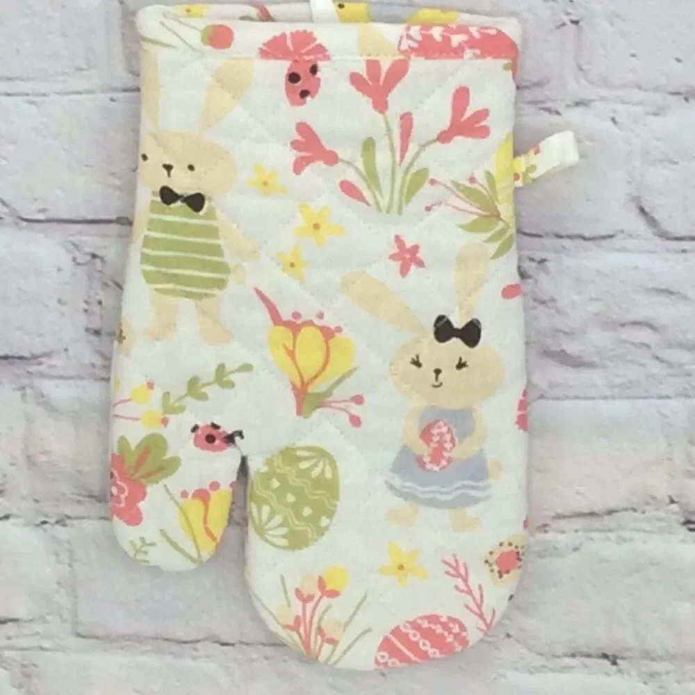 🌷Happy Easter🌷 3 Pc Kitchen Set Spring Pastel Dish Towel/Pot Holder/Oven Mitt